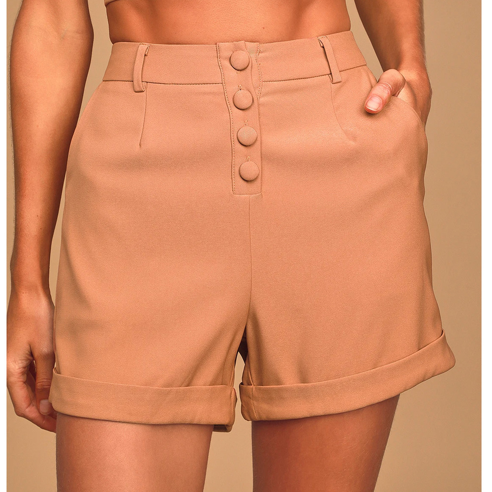 Lulus Professional Babe Tan Blazer and Shorts Set - Large - Picture 3 of 8